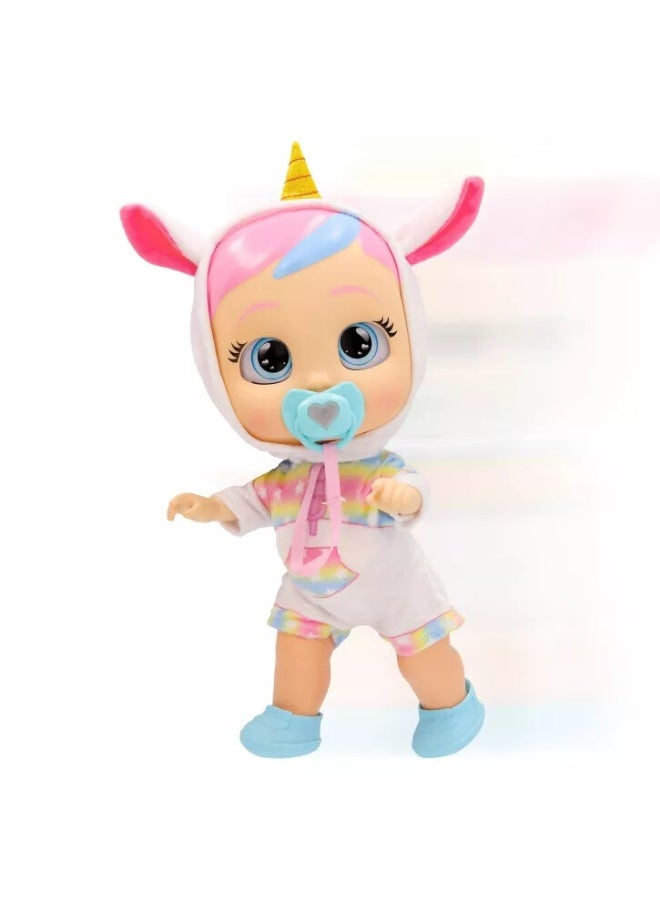 Cry Babies My First Steps Walking Baby Doll - Dreamy | Makes 10+ Realistic Baby Sounds | Take Her Hand and Guide Her Forward  |Interactive Baby Doll | Collectible Soft Doll | Nurturing and Imaginative Play | Sensory Development | Gift for Toddler & Kids - Image 2